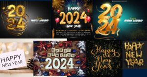 Happy New Year 2024 Wishes PSD Free Download